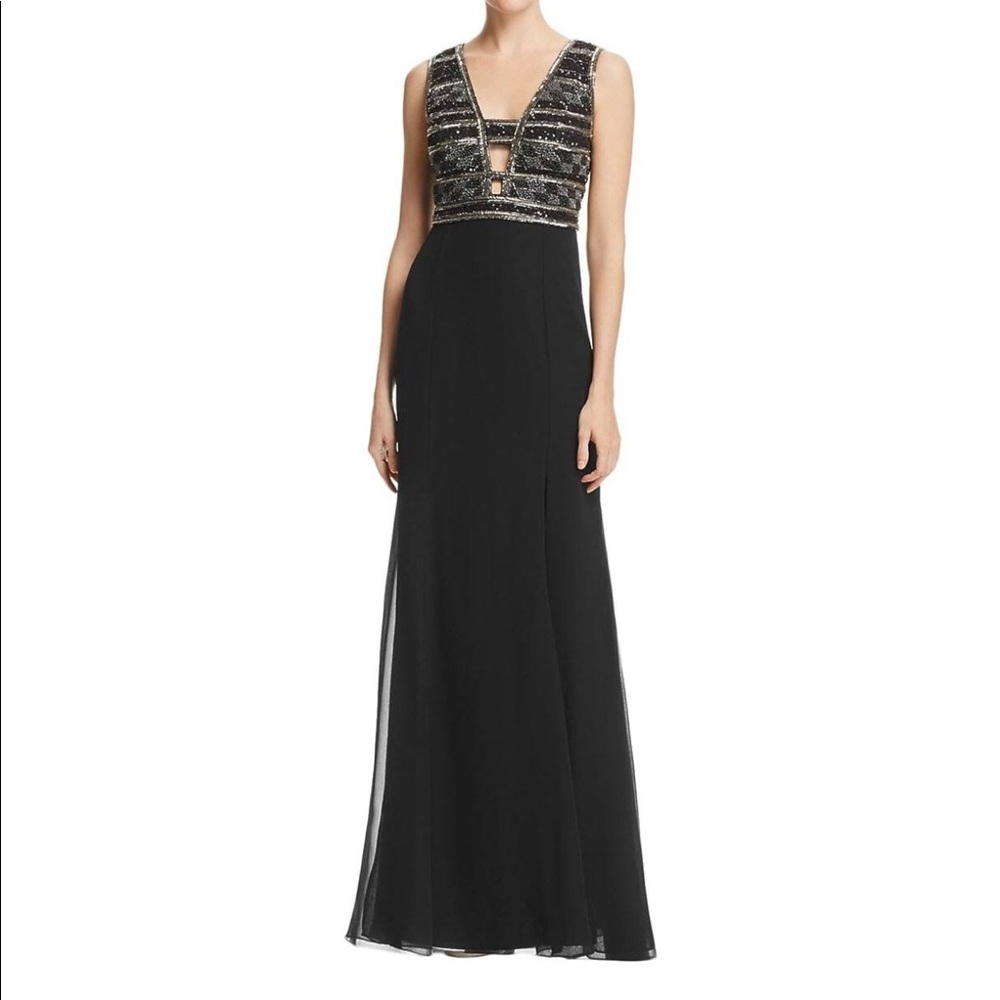 Adrianna Beaded Pull On Maxi Evening Dress Gown